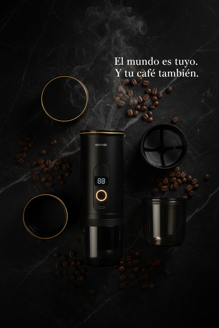 Cafetera desmontada dark luxury
